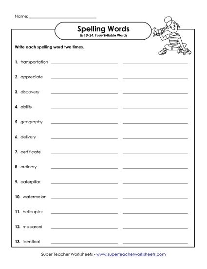 Worksheets - Write Twice (D-24) (Printable PDF Worksheet)