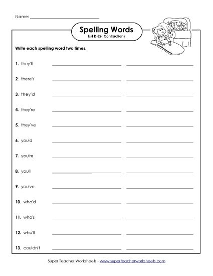 Worksheets - Write Twice (D-26) (Printable PDF Worksheet)