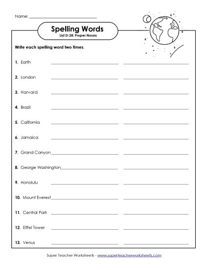 Worksheets - Write Twice (D-28) (Printable PDF Worksheet)