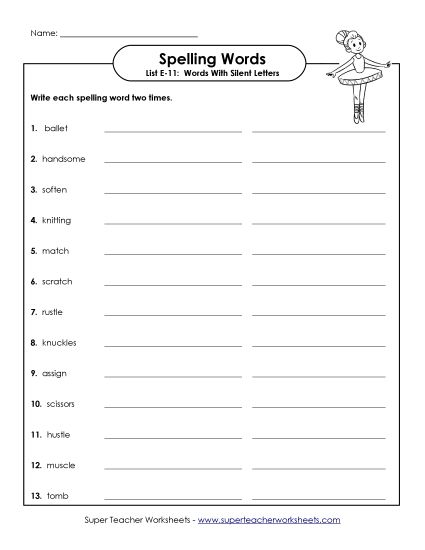 Printable Worksheets - Write Twice (E-11) (Printable PDF Worksheet)