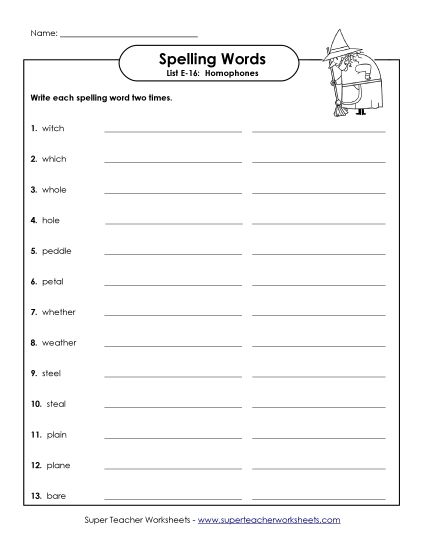 Printable Worksheets - Write Twice (E-16) (Printable PDF Worksheet)