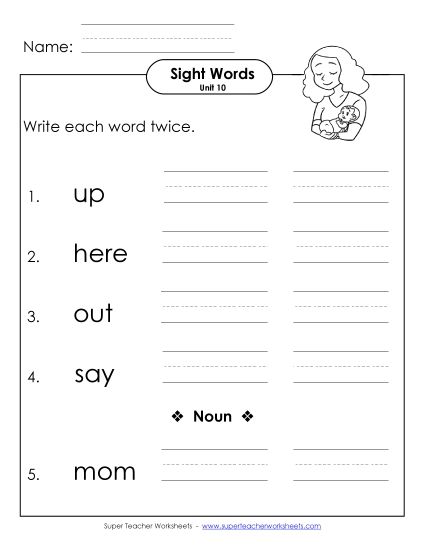 Worksheets - Write Twice (Unit 10) (Printable PDF Worksheet)