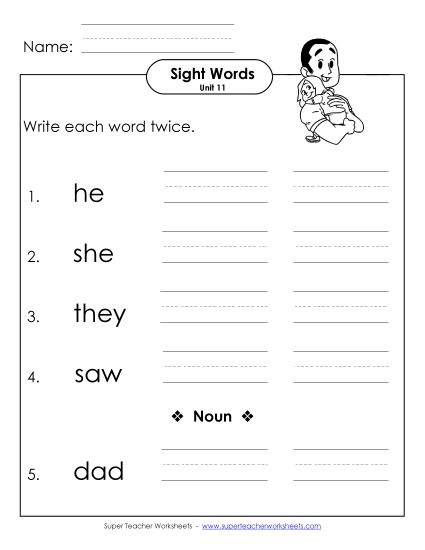 Worksheets - Write Twice (Unit 11) (Printable PDF Worksheet)