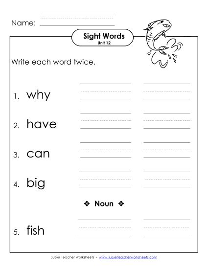 Worksheets - Write Twice (Unit 12) (Printable PDF Worksheet)
