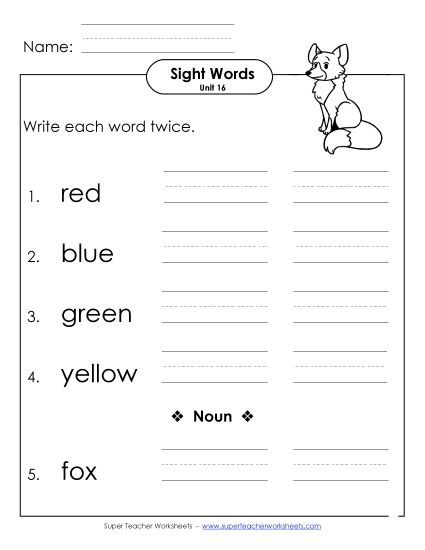 Worksheets - Write Twice (Unit 16) (Printable PDF Worksheet)