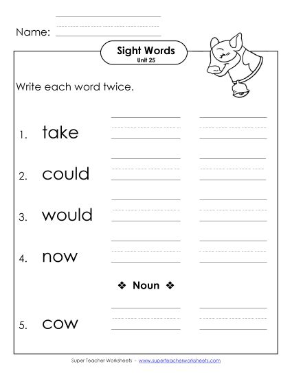 Worksheets - Write Twice (Unit 25) (Printable PDF Worksheet)