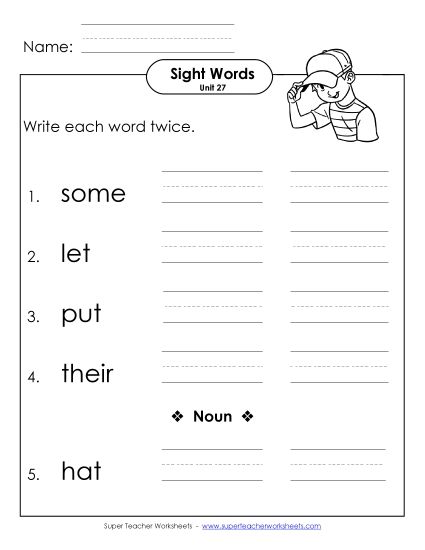 Worksheets - Write Twice (Unit 27) (Printable PDF Worksheet)