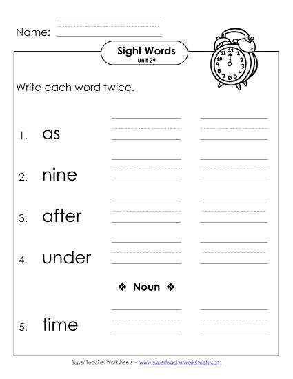 Worksheets - Write Twice (Unit 29) (Printable PDF Worksheet)