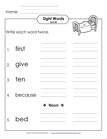 Worksheets - Write Twice (Unit 30) (Printable PDF Worksheet)