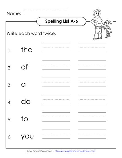 Worksheets - Write Two Times (A-6) (Printable PDF Worksheet)