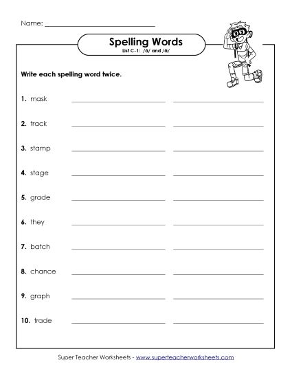 Worksheets - Write Two Times (C-1) (Printable PDF Worksheet)