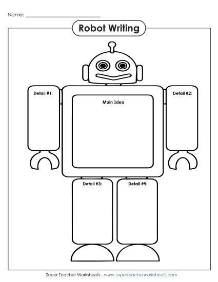 Writing a Paragraph - Writing a Paragraph - Robot (Printable PDF Worksheet)
