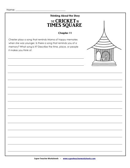 Chapters 10 - 12 - Writing Prompt: Chapter 11 (Printable PDF Worksheet)