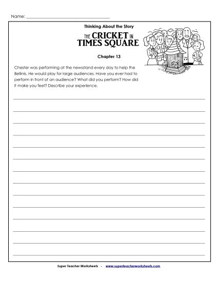 Chapters 13 - 15 - Writing Prompt: Chapter 13 (Printable PDF Worksheet)