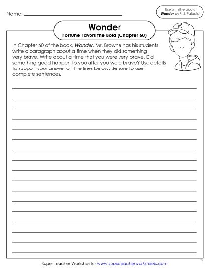 Part 4 - Jack  - Writing Prompt (Fortune Favors the Bold)  (Printable PDF Worksheet)