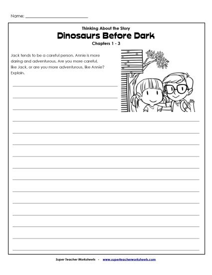 Chapters 1-3 - Writing Prompt: Jack and Annie (Printable PDF Worksheet)