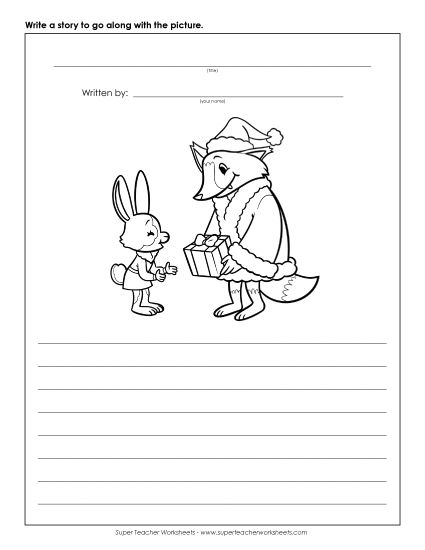 Christmas Story Pictures - Writing - Santa Fox (Printable PDF Worksheet)