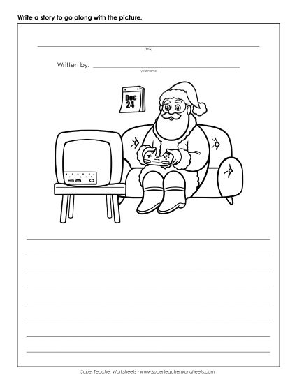 Christmas Story Pictures - Writing - Santa Video Games (Printable PDF Worksheet)