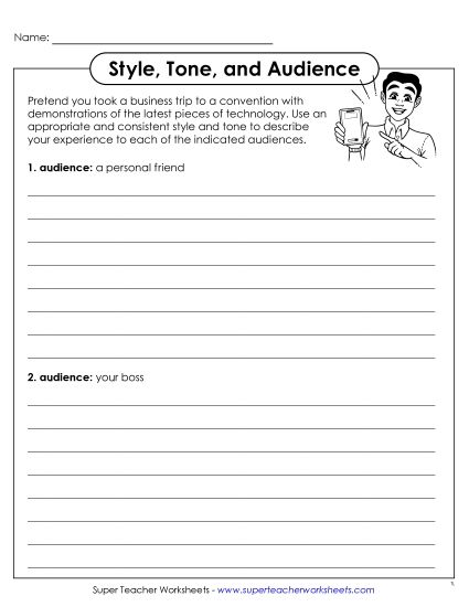 Developing Voice - Writing to Different Audiences: Friend vs. Boss (Printable PDF Worksheet)