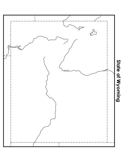 Maps - Wyoming State Map (Blank) (Printable PDF Worksheet)
