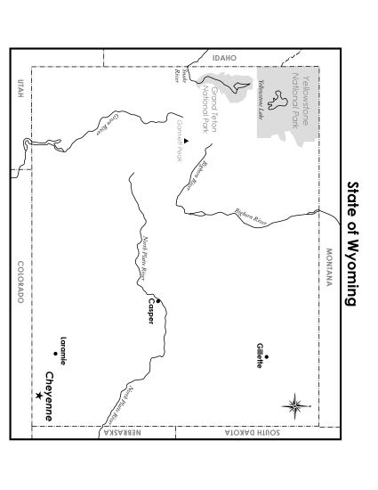Maps - Wyoming State Map (Labeled) (Printable PDF Worksheet)