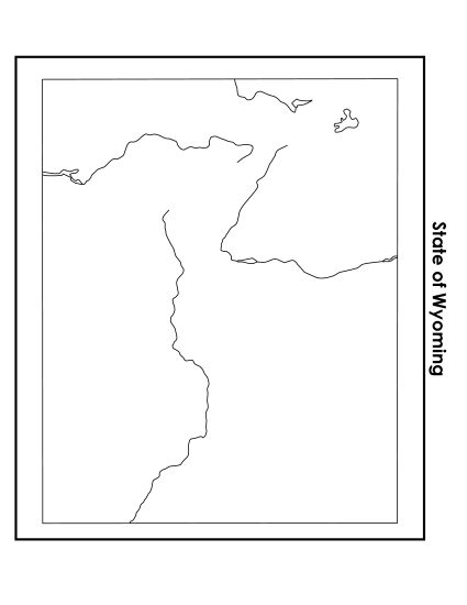 Maps - Wyoming State Map (No Bordering States) (Printable PDF Worksheet)