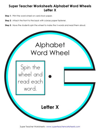 Word Wheel - X -&nbsp; Word Wheel (Printable PDF Worksheet)