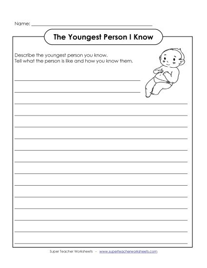 Youngest Person I Know (Printable PDF Worksheet)