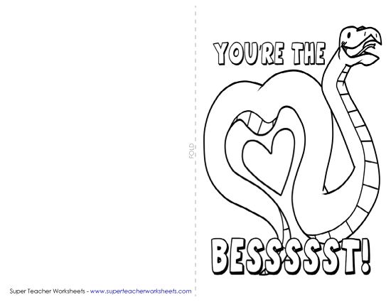 Cards - You're the bessssst! (Card) (Printable PDF Worksheet)