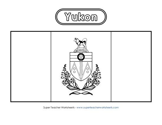 Flag and Coat of Arms - Yukon Flag (Black & White) (Printable PDF Worksheet)