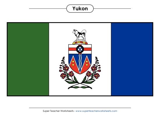 Flag and Coat of Arms - Yukon Flag (Full Colour) (Printable PDF Worksheet)