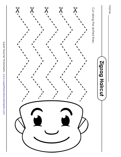 Cut Along the Lines - Zigzag Haircut (Printable PDF Worksheet)
