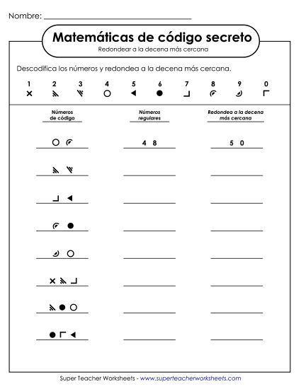 MCS: Redondeo a la decena más cercana Gratis Worksheet