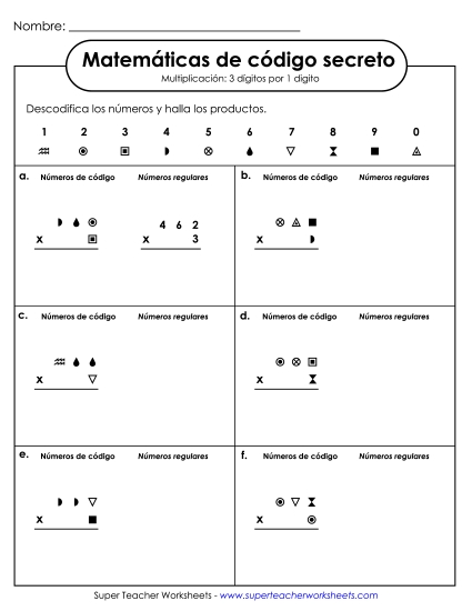 SCM: Multiplicación: Números de 3 dígitos por 1 dígito Gratis Multiplicacion Worksheet