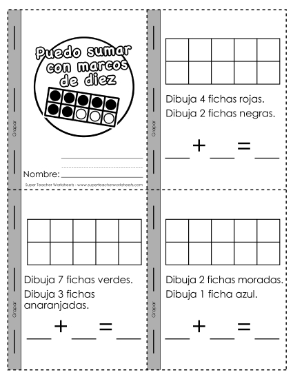 Minilibro: Marcos de diez Gratis Cuadros De Diez Worksheet