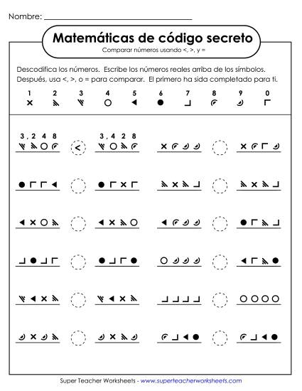 MCS: Comparando números de 4 dígitos Gratis Comparacion De Numeros Worksheet