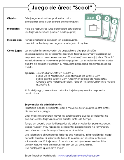 Área Gratis Area Worksheet