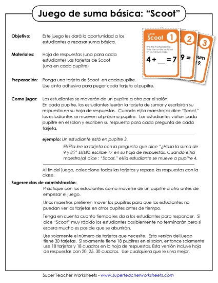 Juego de suma básica: ¡Cambio! Gratis Worksheet