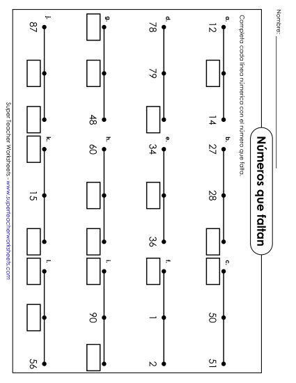 Conteo (2 dígitos) Gratis Worksheet