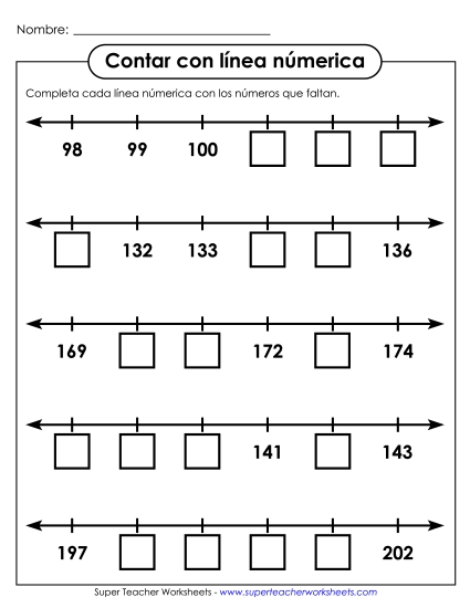 Otro Conteo (3 Dígitos) Gratis Rectas Numericas Y Patrones Worksheet