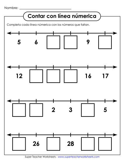 Otro Conteo (2 Dígitos) Gratis Rectas Numericas Y Patrones Worksheet