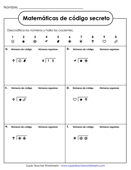 MCS: División con cocientes de 1 dígito con residuos Gratis Division Worksheet
