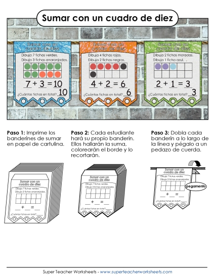 Marcos de Diez - Banderín Gratis Cuadros De Diez Worksheet