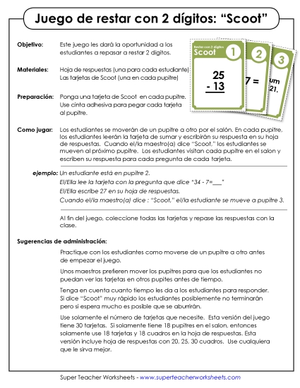 Resta de 2 dígitos Gratis Worksheet