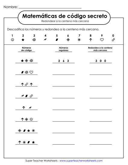 MCS: Redondeo a la centena más cercana Gratis Worksheet
