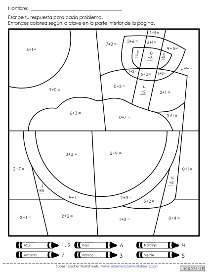 Imagen Misteriosa de Suma: Escenas de Verano 2 Gratis Worksheet