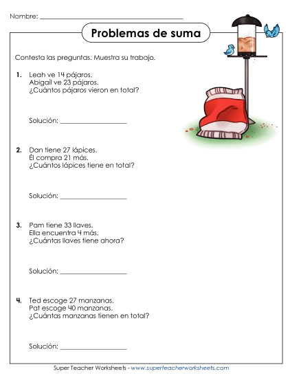 Suma (2 dígitos; sin reagrupación) Gratis Worksheet