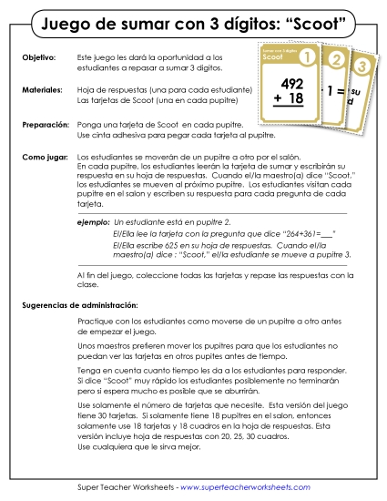 Suma de 3 dígitos Gratis Worksheet