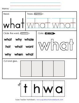 What (Sight Word) Free Sight Words Individual Worksheet