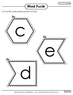 Word Puzzle: Second Free Sight Words Individual Worksheet